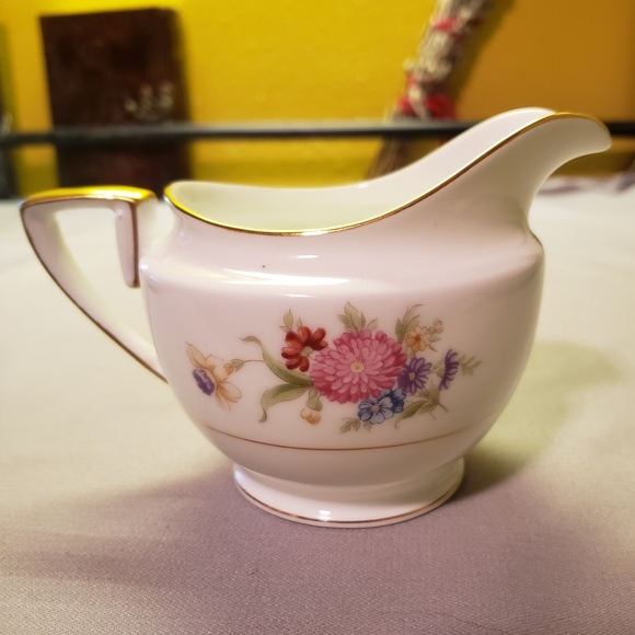 Vtg Syrup/Pitcher/Creamer "Phyllis" By Noritake Gold Accents Roses Porcelain - Picture 3 of 7